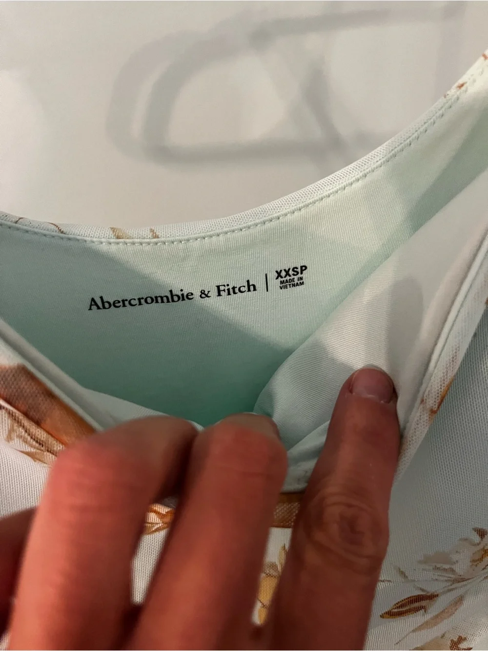 A&F built in bra Floral mesh Spaghetti-Strap Maxi Dress in aqua